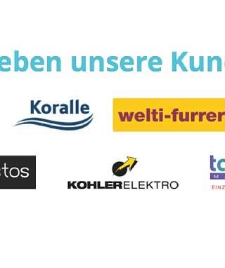 Unsere Kunden EgoKiefer, Hoval, swissfineline, Bekon Koralle, welti-furrer, gehrig Group, Wincasa, Hunziker